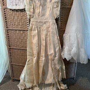 Vintage custom made wedding dress and accessories
